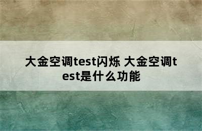 大金空调test闪烁 大金空调test是什么功能